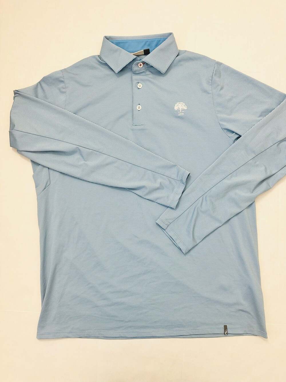 KJUS Men's Soren Stripe Long-Sleeve Golf Polo - Blue/White - Size 52 (US Large)